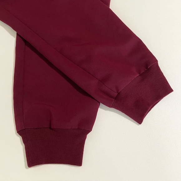 Figs High Waisted Zamora Jogger Scrub Pants Burgundy Small Petite - Picture 13 of 15